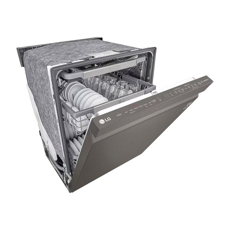 LG Lavaplatos Empotrable de 24" | Inverter Direct Drive | Digital | ThinQ | QuadWash | True Steam | Tercera Rejilla | Silencioso 44 dBA | 15 P/S | Acero Inoxidable