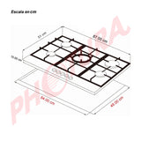 Drija Livorno 90 Professionale Estufa Empotrable a Gas de Acero Inoxidable | 5 Quemadores | 5 Válvulas de Seguridad