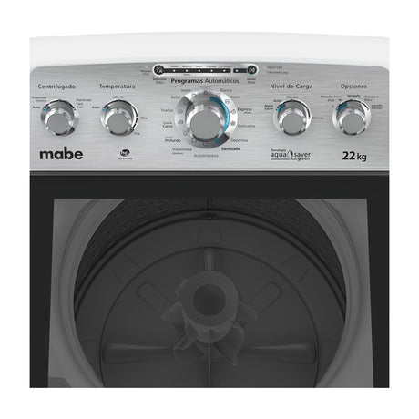 Mabe Lavadora Automática de Carga Superior | 11 Programas Automáticos | Aqua Saver Green | 22kg