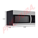 LG Microondas Extractor OTR de 1000W | One Touch | EasyClean | Energy Savings Key | Ventilador Oculto | 1.7p3 | Plateado