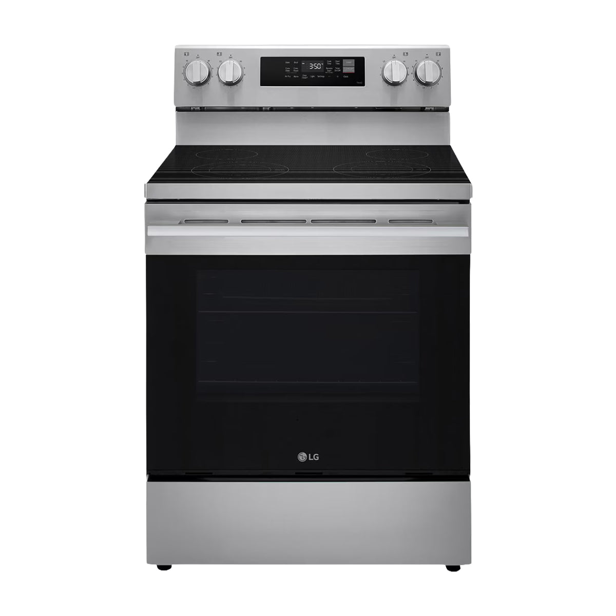 LG Estufa Eléctrica de Acero Inoxidable | 2-en-1 | Smart WiFi ThinQ | 6.3p3 | Air Fryer | Convección | Panel Digital | 30" | 4 Quemadores | Plateado
