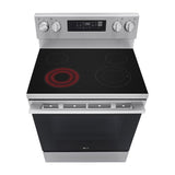 LG Estufa Eléctrica de Acero Inoxidable | 2-en-1 | Smart WiFi ThinQ | 6.3p3 | Air Fryer | Convección | Panel Digital | 30" | 4 Quemadores | Plateado