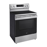 LG Estufa Eléctrica de Acero Inoxidable | 2-en-1 | Smart WiFi ThinQ | 6.3p3 | Air Fryer | Convección | Panel Digital | 30" | 4 Quemadores | Plateado