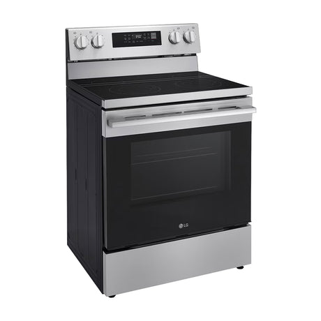 LG Estufa Eléctrica de Acero Inoxidable | 2-en-1 | Smart WiFi ThinQ | 6.3p3 | Air Fryer | Convección | Panel Digital | 30" | 4 Quemadores | Plateado
