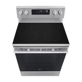 LG Estufa Eléctrica de Acero Inoxidable | 2-en-1 | Smart WiFi ThinQ | 6.3p3 | Air Fryer | Convección | Panel Digital | 30" | 4 Quemadores | Plateado