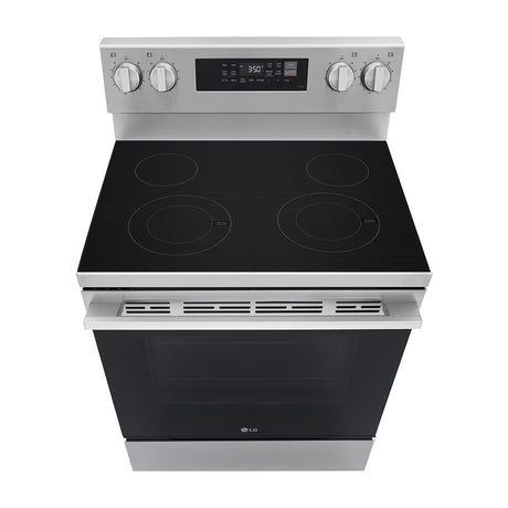 LG Estufa Eléctrica de Acero Inoxidable | 2-en-1 | Smart WiFi ThinQ | 6.3p3 | Air Fryer | Convección | Panel Digital | 30" | 4 Quemadores | Plateado