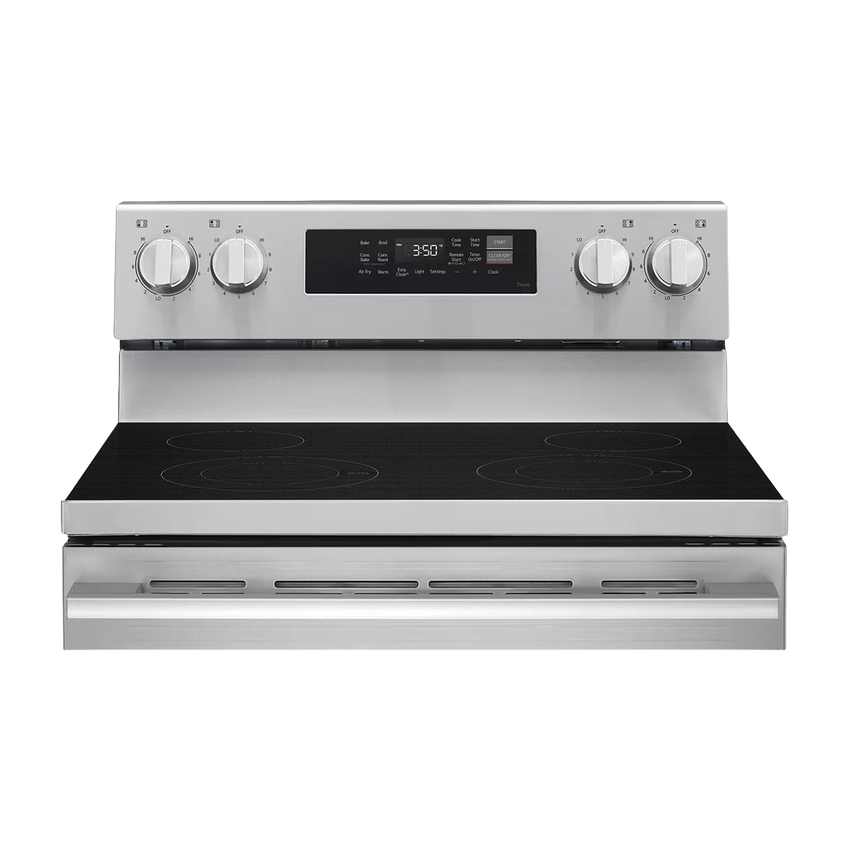LG Estufa Eléctrica de Acero Inoxidable | 2-en-1 | Smart WiFi ThinQ | 6.3p3 | Air Fryer | Convección | Panel Digital | 30" | 4 Quemadores | Plateado