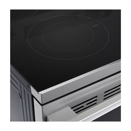 LG Estufa Eléctrica de Acero Inoxidable | 2-en-1 | Smart WiFi ThinQ | 6.3p3 | Air Fryer | Convección | Panel Digital | 30" | 4 Quemadores | Plateado