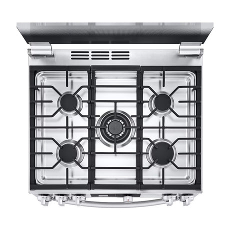 LG Estufa a Gas de Acero Inoxidable | 5.8p3 | Ultra Heat | Easy Clean | Tapa | 30" | 5 Quemadores