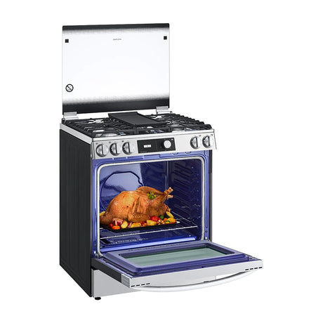 LG Estufa a Gas de Acero Inoxidable | 5.8p3 | Ultra Heat | Easy Clean | Tapa | Plancha | 30" | 5 Quemadores
