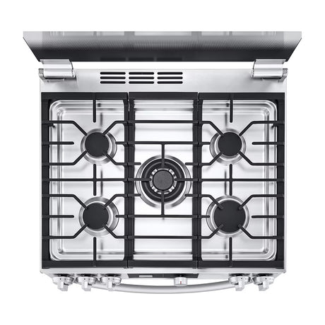 LG Estufa a Gas de Acero Inoxidable | 5.8p3 | Ultra Heat | Easy Clean | Tapa | Plancha | 30" | 5 Quemadores