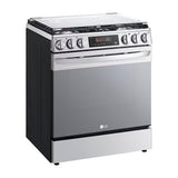 LG Estufa a Gas de Acero Inoxidable | Smart WiFi ThinQ | 5.8p3 | Ultra Heat | Air Fryer | Convección | Panel Digital | Tapa | Plancha | 30" | 5 Quemadores
