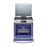 LG Estufa a Gas de Acero Inoxidable | InstaView | Smart WiFi ThinQ | 5.8p3 | Ultra Heat | Air Fryer | Convección | Panel Digital | Tapa | Plancha | 30" | 5 Quemadores