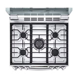 LG Estufa a Gas de Acero Inoxidable | InstaView | Smart WiFi ThinQ | 5.8p3 | Ultra Heat | Air Fryer | Convección | Panel Digital | Tapa | Plancha | 30" | 5 Quemadores