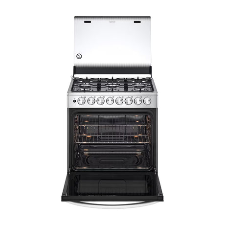 LG Estufa a Gas de Acero Inoxidable | 5.2p3 | EasyClean | Puerta de Doble Capa | Tipo Espejo | Tapa | 30" | 6 Quemadores