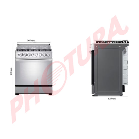 LG Estufa a Gas de Acero Inoxidable | 5.2p3 | EasyClean | Puerta de Doble Capa | Tipo Espejo | Tapa | 30" | 6 Quemadores
