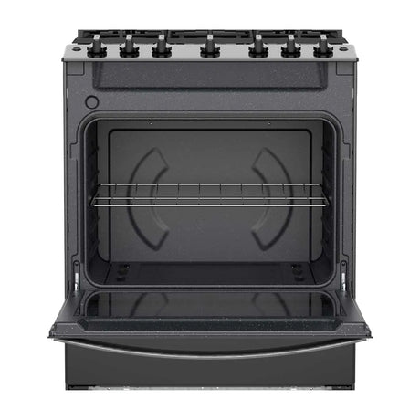 Whirlpool Estufa a Gas de Acero Inoxidable | Quemador Super | Ever Clean | Plancha | 30" | 6 Quemadores | Negro