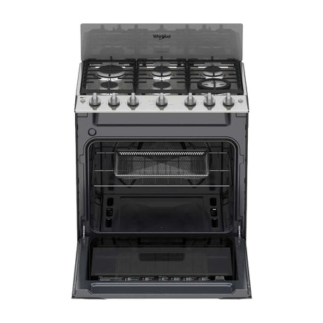 Whirlpool Estufa a Gas de Acero Inoxidable | Convección | Xpert Flamma | Xpert Air Fry | Xpert Air Bake | Tipo Espejo | 30" | 6 Quemadores