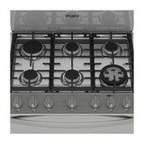 Whirlpool Estufa a Gas de Acero Inoxidable | Convección | Xpert Flamma | Xpert Air Fry | Xpert Air Bake | Tipo Espejo | 30" | 6 Quemadores