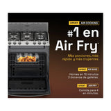 Whirlpool Estufa a Gas de Acero Inoxidable | Convección | Xpert Flamma | Xpert Air Fry | Xpert Air Bake | Tipo Espejo | 30" | 6 Quemadores