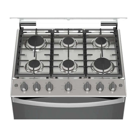 Whirlpool Estufa a Gas de Acero Inoxidable | Xpert Flamma |  Ever Clean | Tapa | Plancha | 30" | 6 Quemadores