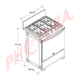 Whirlpool Estufa a Gas de Acero Inoxidable | Xpert Flamma |  Ever Clean | Tapa | Plancha | 30" | 6 Quemadores