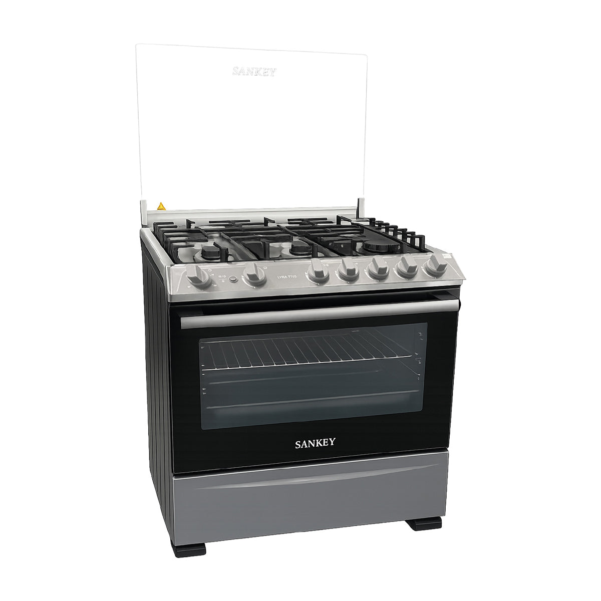 Sankey Estufa a Gas de Acero Inoxidable | Rostizador | Temporizador | Tapa | 30" | 5 Quemadores