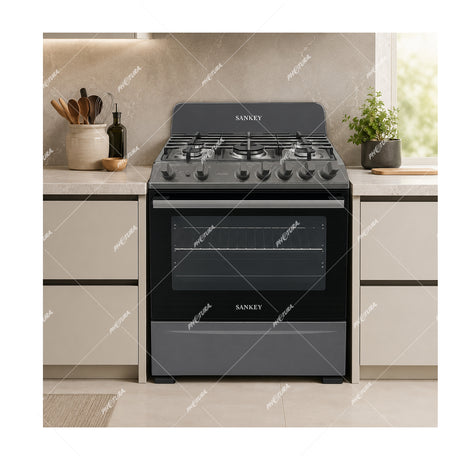 Sankey Estufa a Gas de Acero Inoxidable | Rostizador | Temporizador | 30" | 5 Quemadores