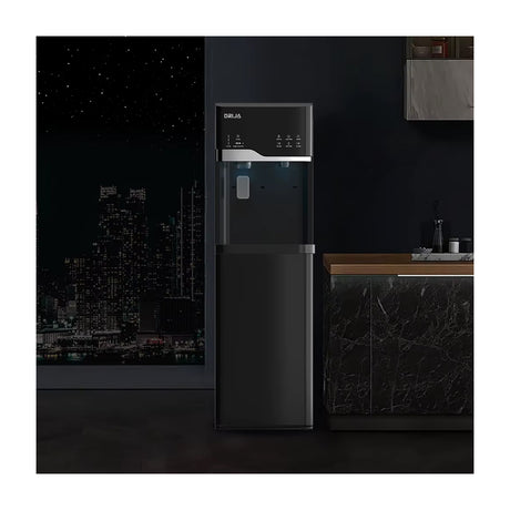 DRIJA Dispensador de Agua Fría/Caliente/Ambiente | Fabricador de hielo | Panel Táctil | Carga Inferior | Capacidad de 20L | Negro