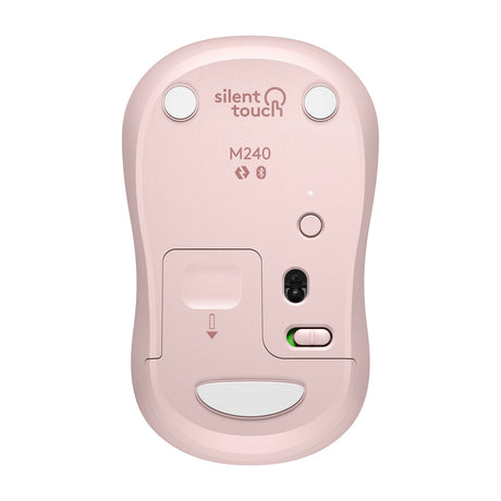 Logitech M240 Mouse Inalámbrico Silencioso | Bluetooth | Rosa