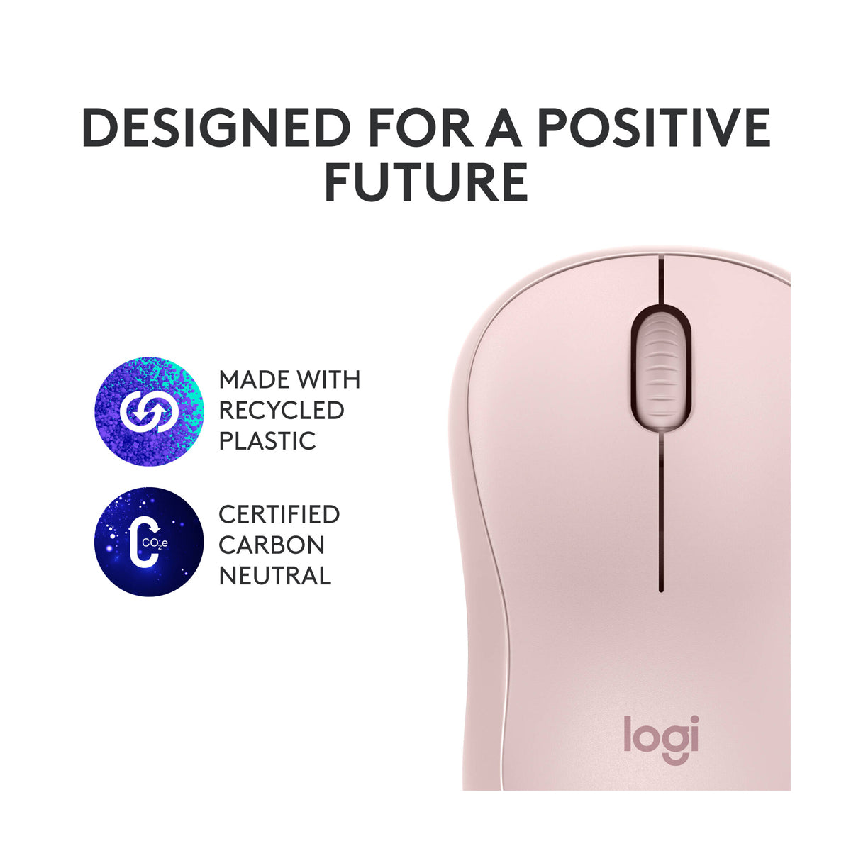 Logitech M240 Mouse Inalámbrico Silencioso | Bluetooth | Rosa