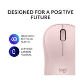 Logitech M240 Mouse Inalámbrico Silencioso | Bluetooth | Rosa