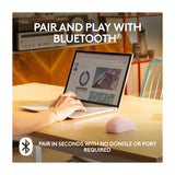 Logitech M240 Mouse Inalámbrico Silencioso | Bluetooth | Rosa