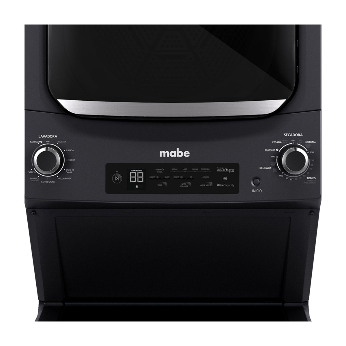 Mabe Centro de Lavado Premium a Gas | AI | Display Touch | Infusor Aqua Energy | Aqua Saver Green | 24kg | Gris Diamante