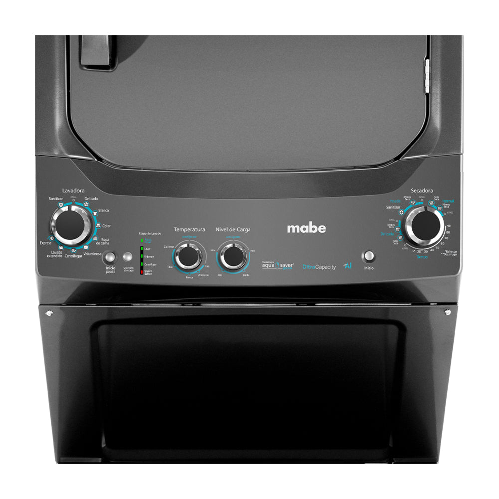 Mabe Centro de Lavado a Gas | AI | Infusor Aqua Energy | Aqua Saver Green | 24kg | Gris Diamante