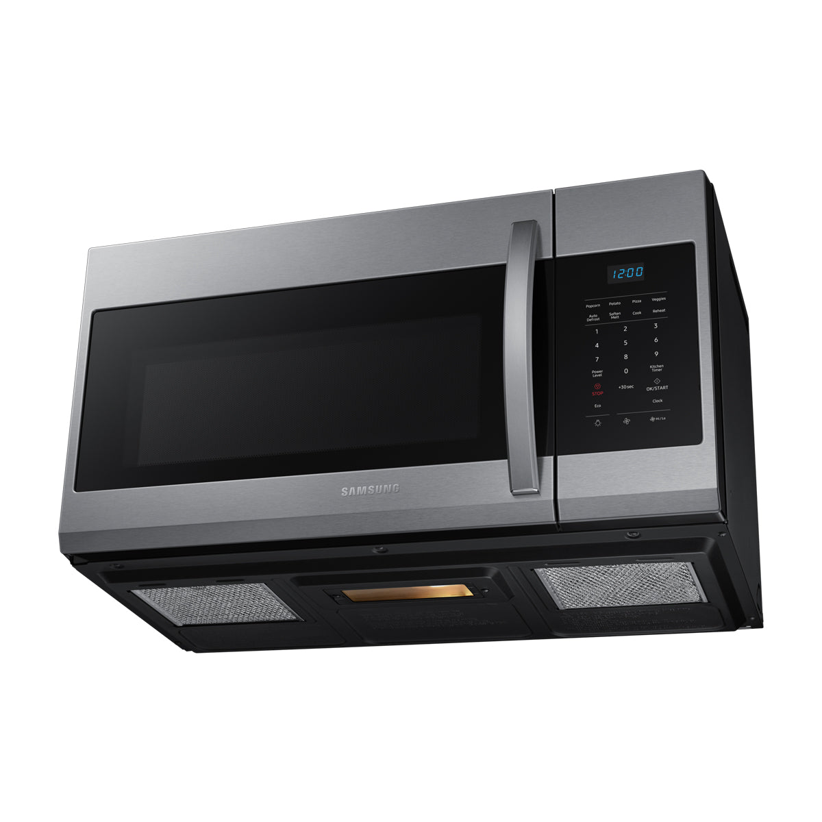 Samsung  Microondas Extractor OTR de 1000W | Auto Cook | Glass Touch Panel | Interior de Cerámica | 1.7p3 | Plateado