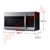 Samsung  Microondas Extractor OTR de 1000W | Auto Cook | Glass Touch Panel | Interior de Cerámica | 1.7p3 | Plateado