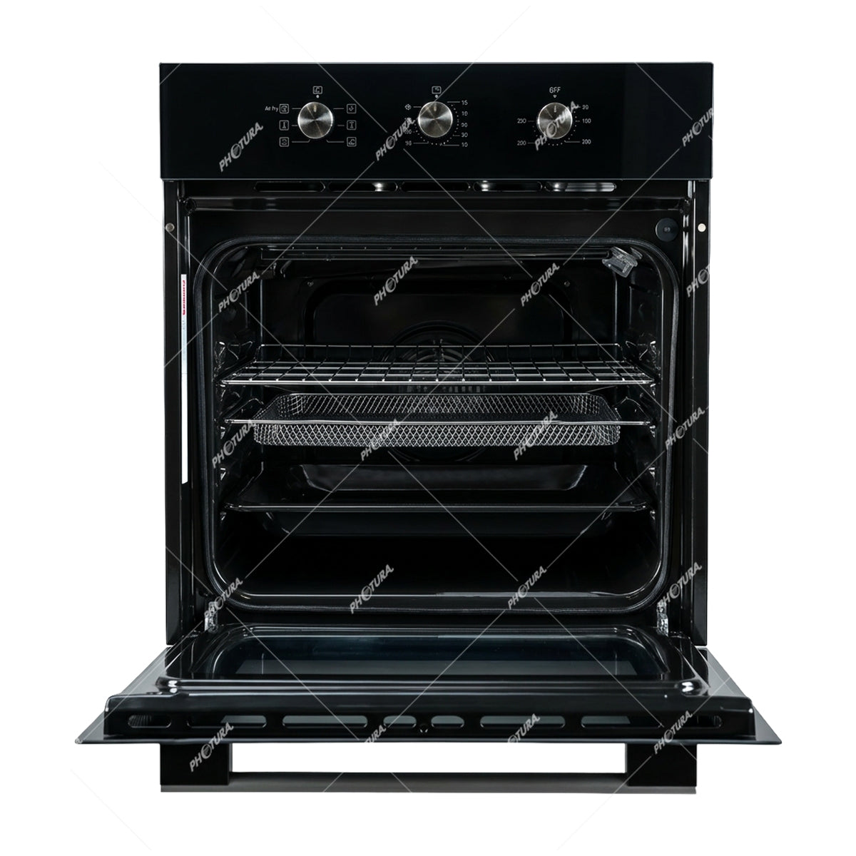 Sankey Horno Multifuncional Empotrable Eléctrico de 60cm | Freidora de Aire | Puerta de Doble Vidrio | Sistema de Ventilación | 65L | Negro