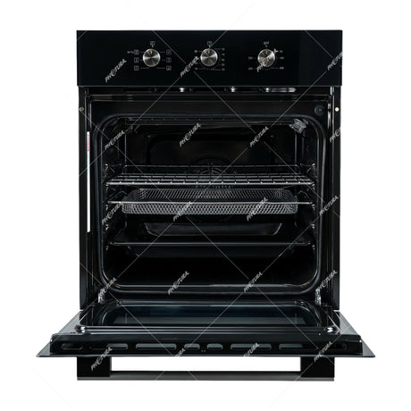 Sankey Horno Multifuncional Empotrable Eléctrico de 60cm | Freidora de Aire | Puerta de Doble Vidrio | Sistema de Ventilación | 65L | Negro