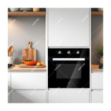 Sankey Horno Multifuncional Empotrable Eléctrico de 60cm | Freidora de Aire | Puerta de Doble Vidrio | Sistema de Ventilación | 65L | Negro