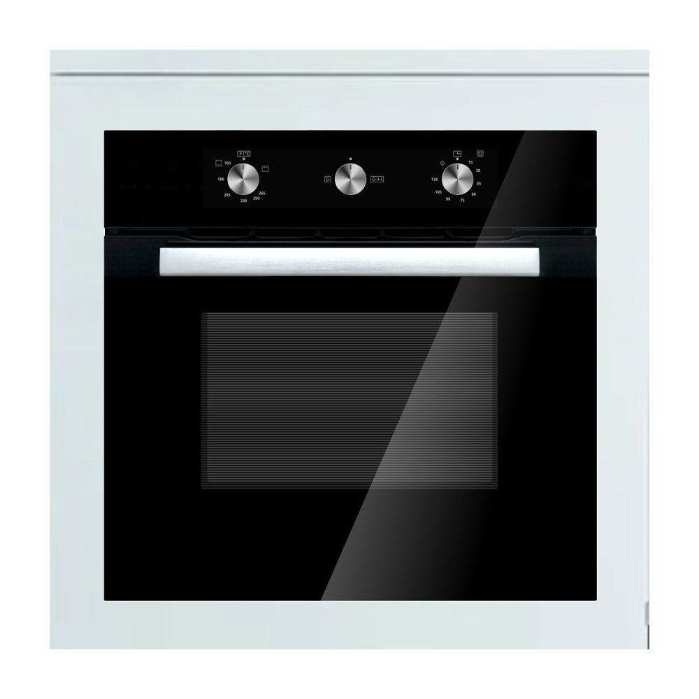 Sankey Horno Multifuncional Empotrable a Gas de 60cm | Puerta de Triple Vidrio | Rostizador | 65L | Negro