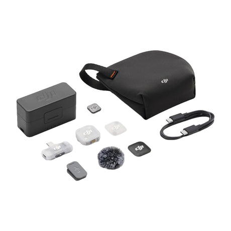 DJI Mic Mini 2 Sistema de Micrófono Inalámbrico Doble Canal | 1 Transmisor | 1 Receptor Móvil | Para Cámaras Profesionales, Smartphones, Tablets y Computadoras | Cubierta Magnética Intercambiable