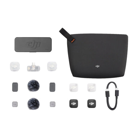 DJI Mic Mini 2 Sistema de Micrófono Inalámbrico Doble Canal | 2 Transmisores | 1 Receptor Móvil | Para Cámaras Profesionales, Smartphones, Tablets y Computadoras | Cubierta Magnética Intercambiable