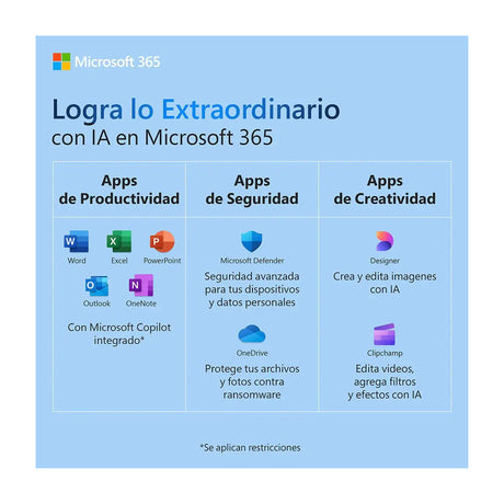 Microsoft 365 Familia Suscripción de 1 Año | Copilot IA | 6 Personas | 5 Dispositivos / Persona