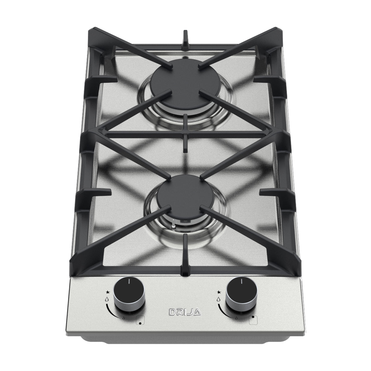 Drija Milan 30 Estufa Empotrable a Gas de Acero Inoxidable | 2 Quemadores | 2 Válvulas de Seguridad