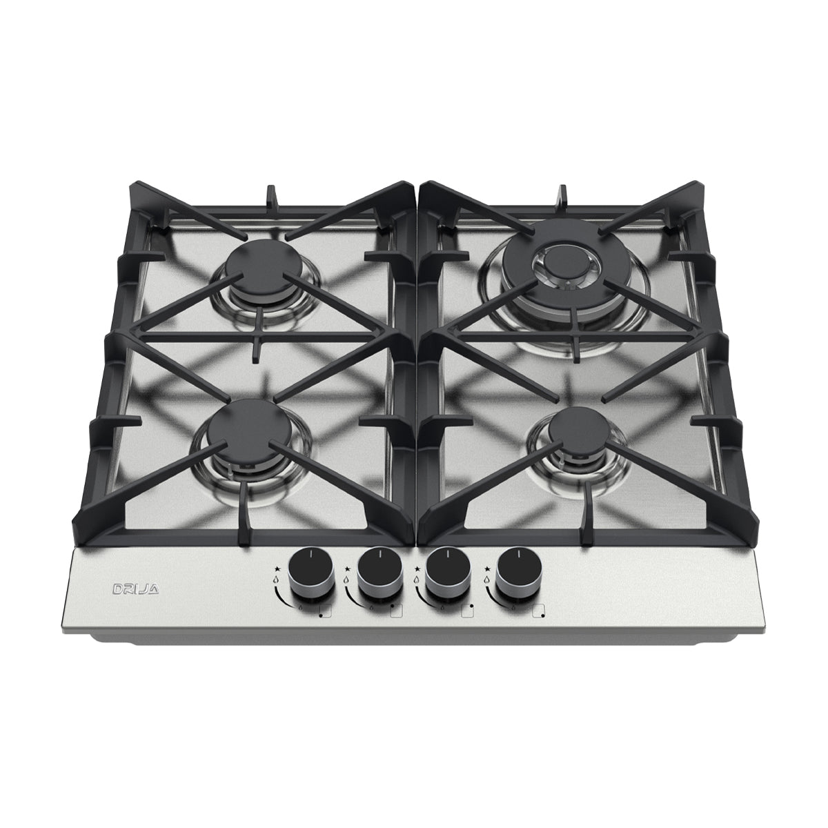 Drija Milan 60 Pro Estufa Empotrable a Gas de Acero Inoxidable | 4 Quemadores | 4 Válvulas de Seguridad