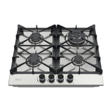 Drija Milan 60 Pro Estufa Empotrable a Gas de Acero Inoxidable | 4 Quemadores | 4 Válvulas de Seguridad