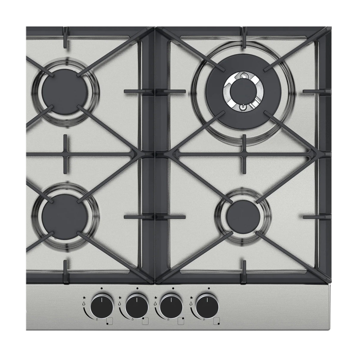 Drija Milan 60 Pro Estufa Empotrable a Gas de Acero Inoxidable | 4 Quemadores | 4 Válvulas de Seguridad