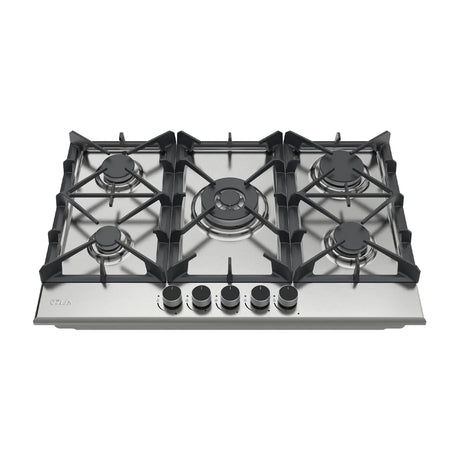 Drija Milan 76 Pro Estufa Empotrable a Gas de Acero Inoxidable | 5 Quemadores | 5 Válvulas de Seguridad