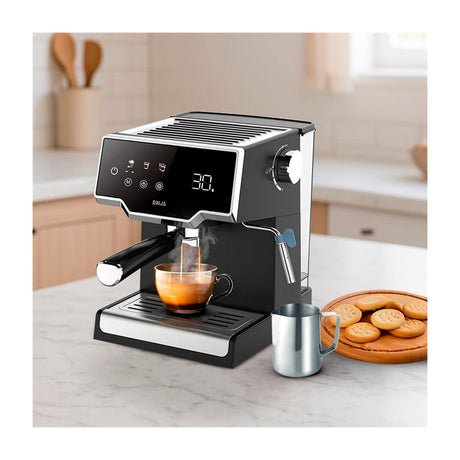 Drija Mocca Cafetera de 8 Tazas | Espresso y Capuccino | 15 - 20 Bares | Panel Digital | Sistema Espumador | Negro